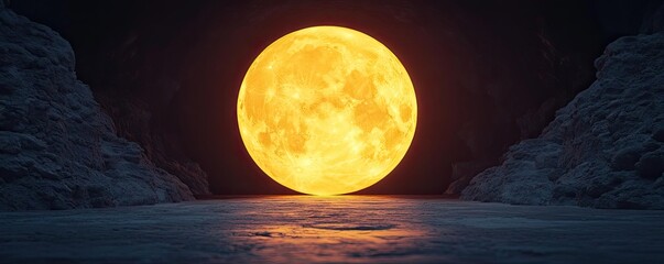 Poster - Dark sky concept. A stunning sunset illuminating the horizon with vibrant orange and yellow hues.
