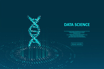 Poster - big genomic data visualization. dna test, genom map. graphic concept for your design
