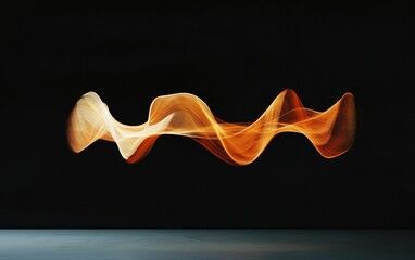 Poster - Abstract Orange Energy Wave on Black Background