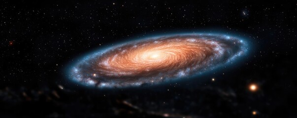 Poster - Dark sky concept. A breathtaking spiral galaxy in the vastness of space, showcasing cosmic beauty.