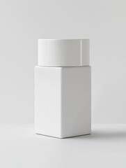 Poster - Elegant Still Life Shot of a Modern White Ceramic Jar Against a Soft Minimalist Background
