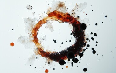 Poster - Abstract Ink Ring Splashes on White
