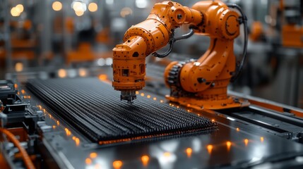 Aufkleber - A robotic arm handles intricate welding tasks in a state-of-the-art factory, showcasing the efficiency of automation in metal fabrication.