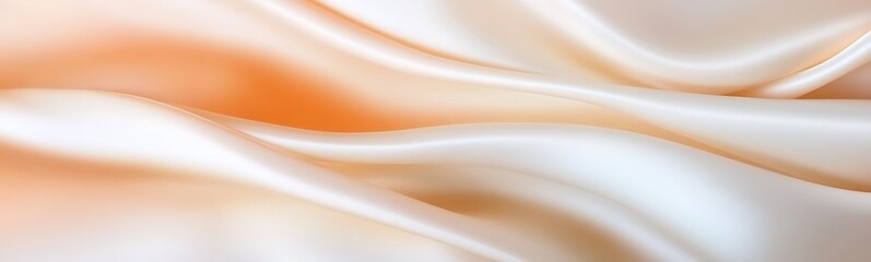 Aufkleber - Soft, flowing fabric with a gentle gradient of orange and white hues.