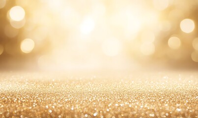 Fototapete - Shimmering golden background with soft bokeh lights creating an elegant atmosphere.