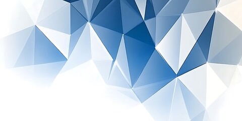 Poster - Abstract blue and white triangle polygon surface background design