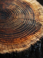 Poster - A close-up shot of wooden grain texture, ideal for use in design and art projects