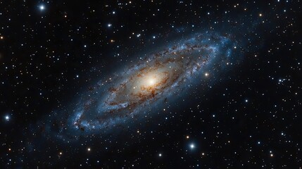 Aufkleber - Dark sky idea. A stunning view of a spiral galaxy in deep space with vibrant colors and stars.