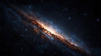 Poster - Dark sky concept. A stunning view of a galaxy, showcasing vibrant colors and star formations in space.