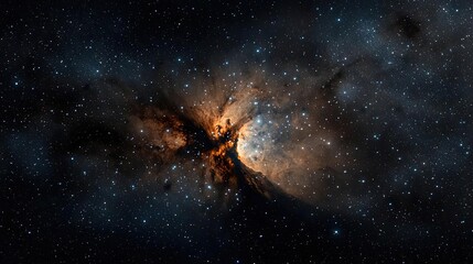 Poster - Dark sky concept. A stunning cosmic explosion illuminating a vast star-filled space.