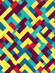 Aufkleber - Dynamic angular shapes arrangement, vibrant and colorful background