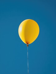 Poster - A person holds a bright yellow balloon up into the air, with a sense of joy and freedom