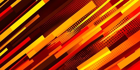 Poster - Dynamic Warm Colors Abstract Background with Geometric and Dot Patterns