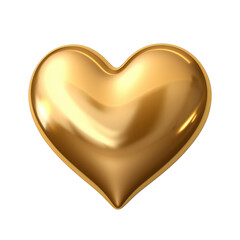 Wall Mural - golden heart 3d render on transparent background