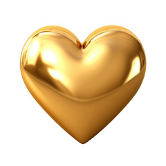 Wall Mural - golden heart 3d render on transparent background