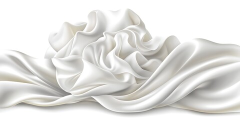 Poster - Luxury draped white fabric background, silky smooth vector image