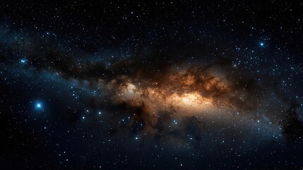 Poster - Dark sky idea. Stunning view of galaxies and stars in the vastness of the universe.