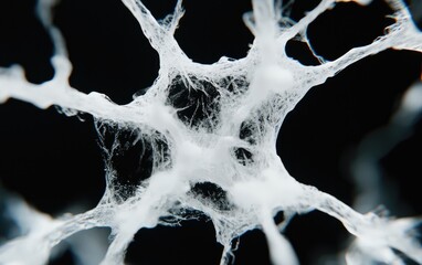 Poster - Abstract White Web-like Structure on Black Background
