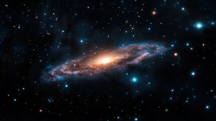 Poster - Dark sky idea. A stunning view of a galaxy in the vastness of space, showcasing cosmic beauty.