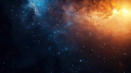 Poster - Dark sky idea. A stunning cosmic nebula showcasing vibrant colors and glowing stars in the universe.