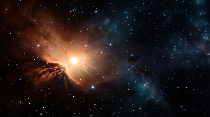 Poster - Dark sky idea. A stunning image of a nebula in deep space showcasing cosmic beauty and colors.