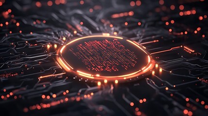 Leinwandbilder - Futuristic circuit design with glowing elements in vibrant colors.