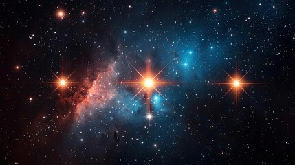 Poster - Dark sky concept. Stunning cosmic scene featuring vibrant stars in a deep space setting.