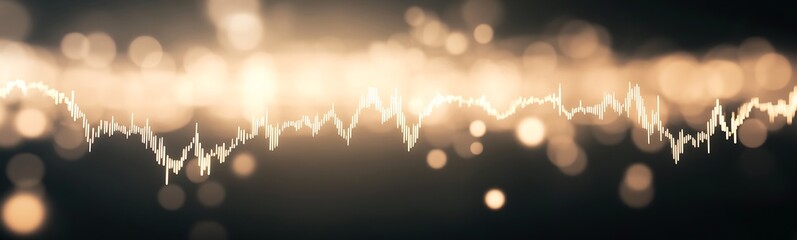 Aufkleber - Abstract sound wave pattern with golden light bokeh effect.