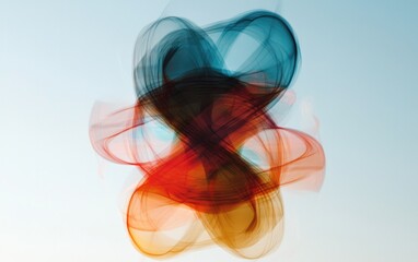 Poster - Abstract Swirling Forms in Red Orange Blue and Black