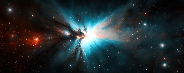 Poster - Dark sky concept. Stunning cosmic scene showcasing vibrant colors and celestial wonders in space.