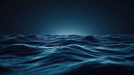 Aufkleber - Dark sky idea. Serene dark ocean waves creating a tranquil atmosphere under soft light.