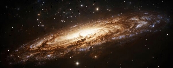 Poster - Dark sky concept. A stunning view of a spiral galaxy filled with stars and cosmic dust.