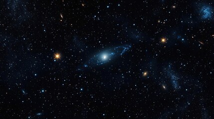 Poster - Dark sky concept. Stunning view of a galaxy surrounded by a vast expanse of stars in deep space.