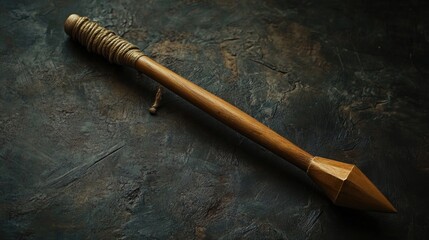 Aufkleber - A simple wooden stick resting on a flat surface, often used as a prop or decoration