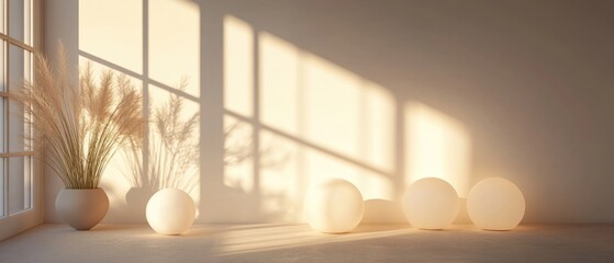Poster - A cozy indoor setting featuring a window, vases, and a potted plant