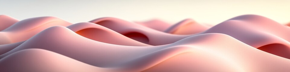 Poster - pink waves, abstract soft fluid flowing lines converge, background, futuristic design wallpaper
