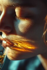 Aufkleber - A person holds a glass of wine in a close-up shot