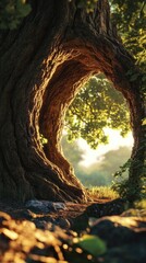Poster - A tree with a hole running through its center