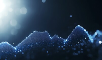 Aufkleber - Abstract, shimmering blue waves with light reflections create a mystical atmosphere.