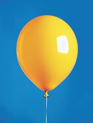 Poster - A bright yellow balloon drifting through the air with no strings attached