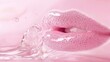 © pornsawan - Beautiful Young woman with Gloss pink lips on studio background,closeup face lady in studio background,smooth and glow skin. Natural beauty, healthy and girl or female with makeup.