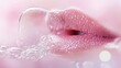 © pornsawan - Beautiful Young woman with Gloss pink lips on studio background,closeup face lady in studio background,smooth and glow skin. Natural beauty, healthy and girl or female with makeup.