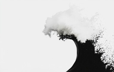 Poster - Abstract Monochrome Wave Crashing