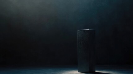 Poster - A mysterious object stands tall in a dimly lit room, creating an air of suspense and intrigue