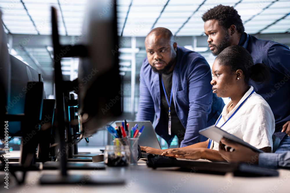 Computer Programing Embers Roles Team of data center office technicians using programming languages to ...