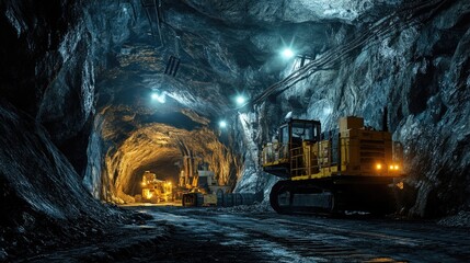 Aufkleber - A construction vehicle drives through a tunnel, great for use in infrastructure or transportation scenes
