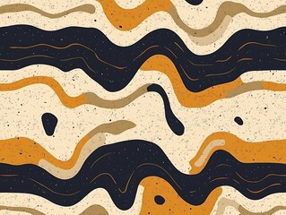 Aufkleber - Retro organic flow with warm colors and gritty texture seamless style