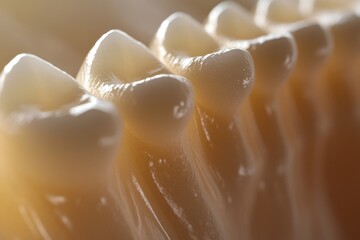 Poster - A row of toothbrushes placed neatly on a table