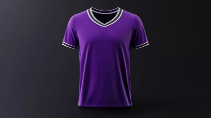 Aufkleber - A purple t-shirt with white trims on a black background, perfect for casual wear or as a fashion statement