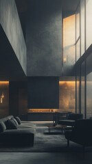 Poster - A cozy living room with multiple couches and tables